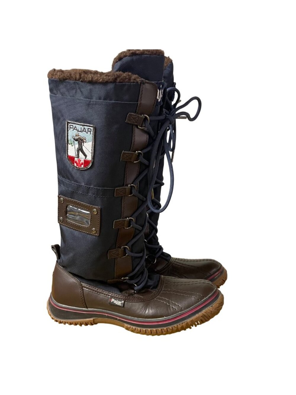 Pajar Women's Grip Zip Lace Up Waterproof Tall Snow Boots Winter Sz 38 (EU)